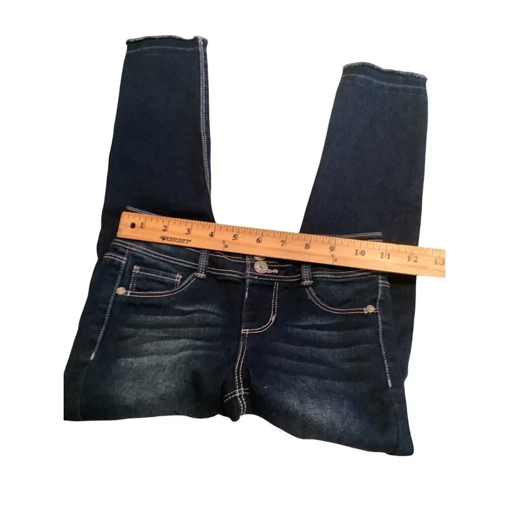 Sonoma Girls 6X Reg Jegging Adjustable Waist Dark Wash Denim Pants‎ Blue